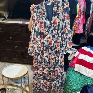 Jade White Cream V-Neck Bishop Sleeve Sundress